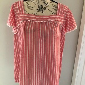 Cute St. John Bay boatneck top Lg. Red/white stripe